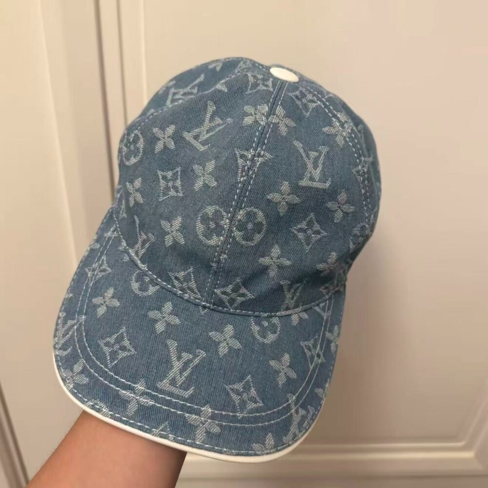 Louis Vuitton Monogram Denim Baseball Cap Blue